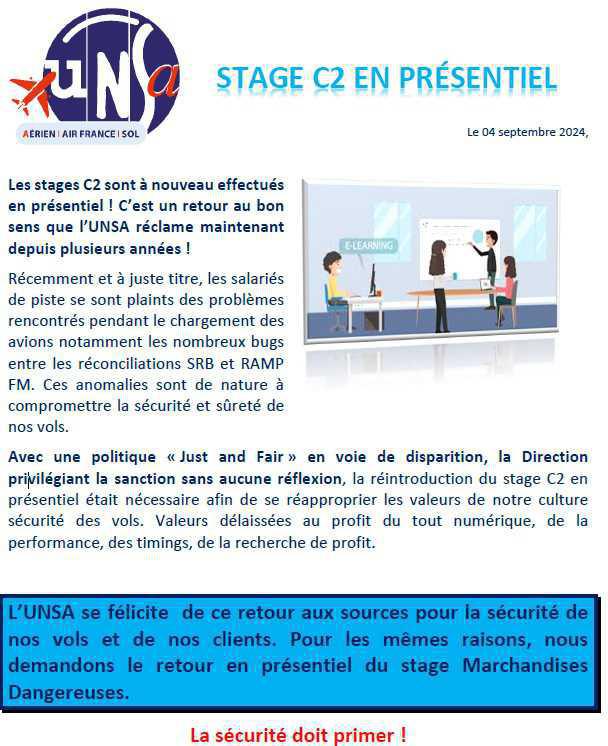 STAGE C2 EN PRÉSENTIEL