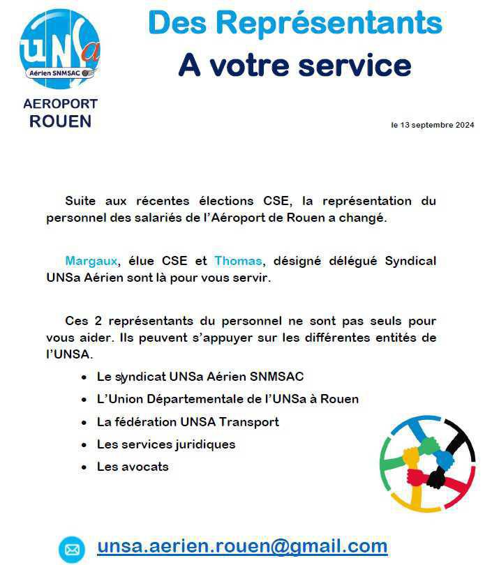 Vos représentants du personnel