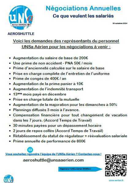 Nos demandes pour les NAO 2024