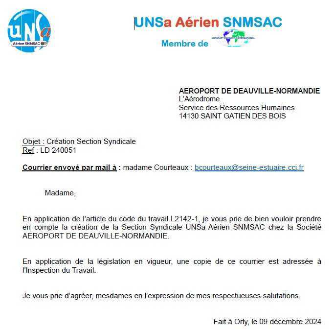 Création de la Section Syndicale