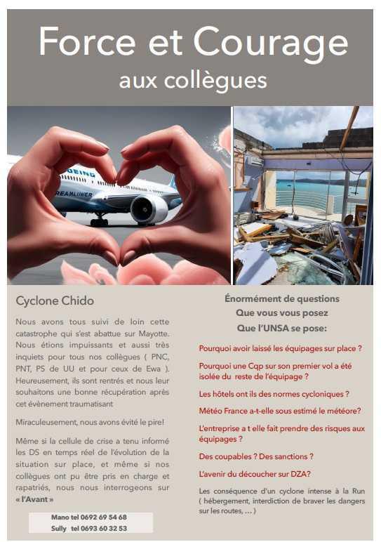 Force et courage cyclone chido