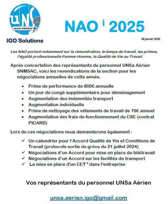 NAO 2025 - Nos Revendications