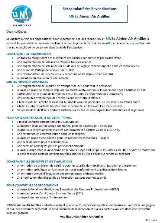 Nos revendications pour NAO 2025