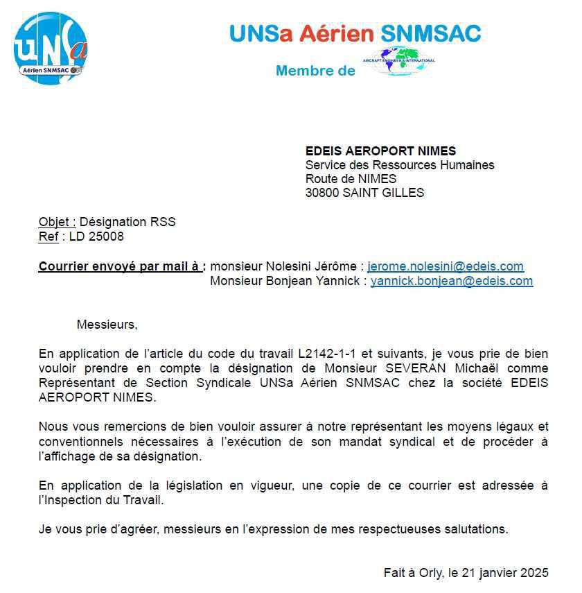 courrier Désignation RSS