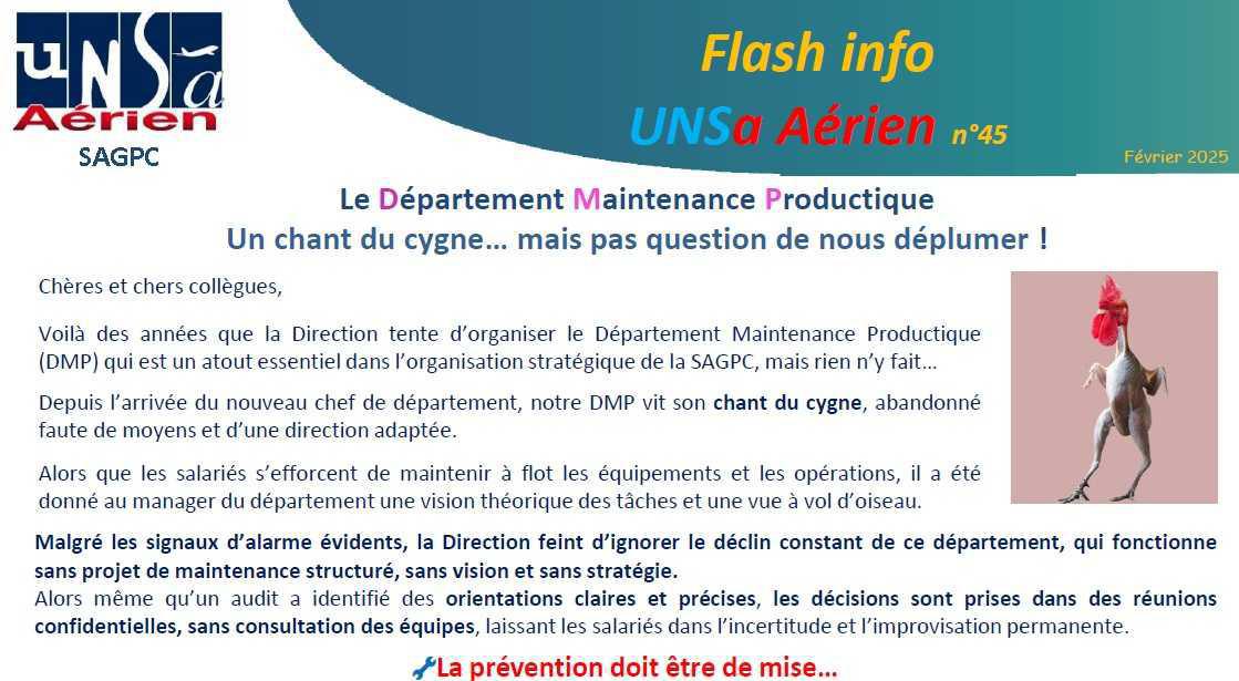 Le Département Maintenance Productique - Un chant du cygne … mais pas question de nous déplumer !