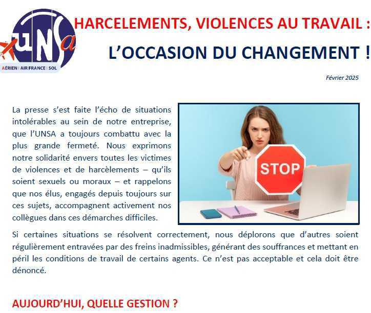 HARCELEMENTS, VIOLENCES AU TRAVAIL : L’OCCASION DU CHANGEMENT !