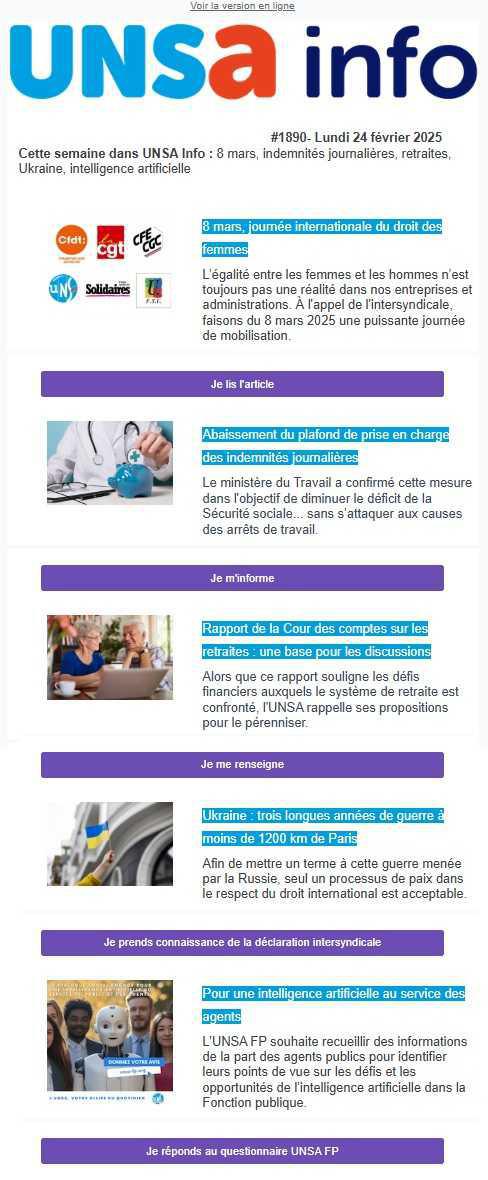 UNSa Info du 24 février 2025