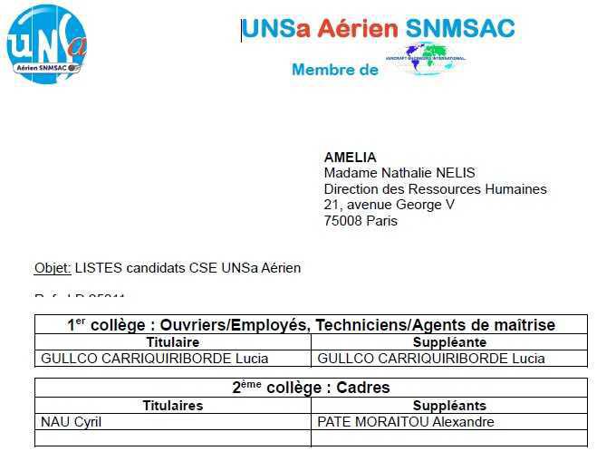 Nos listes de candidats CSE