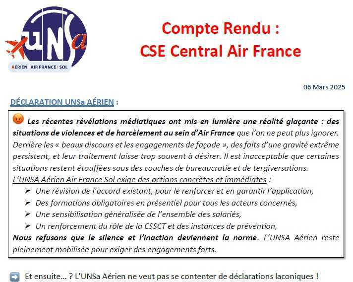 Compte Rendu : CSE Central Air France
