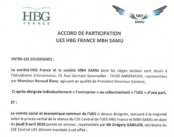 Accord de participation du 9 avril 2020