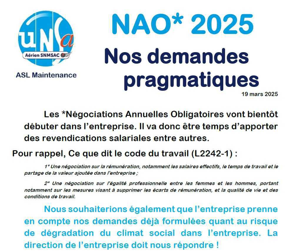 NAO 2025 - Nos revendications !