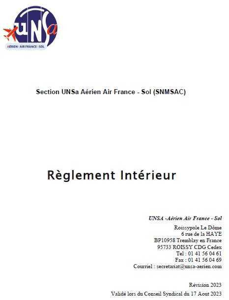 Règlement Intérieur 17 Aout 2023