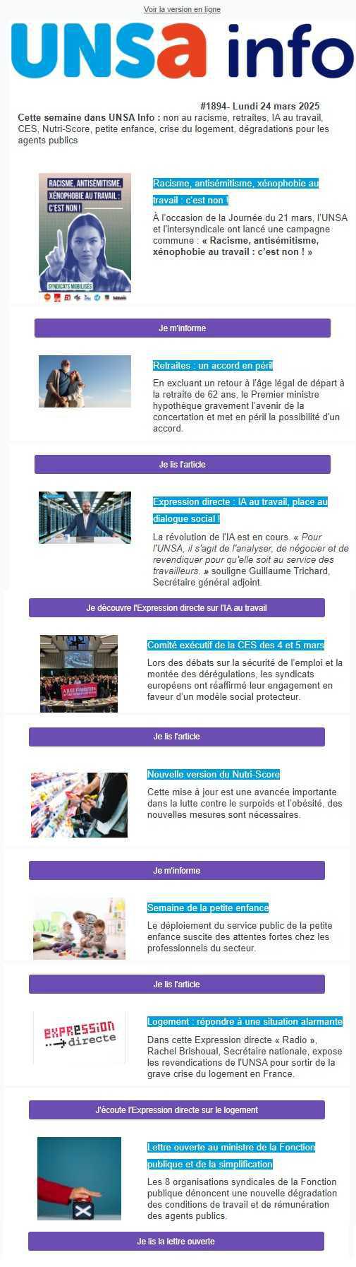 UNSa Info du 24 mars 2025