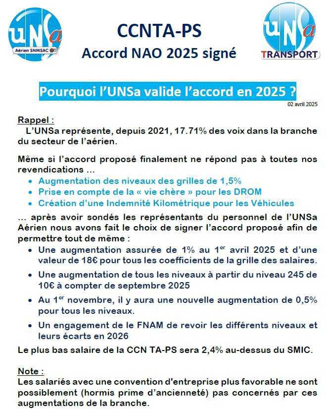 CCN TA-PS / Accord NAO 2025 validé