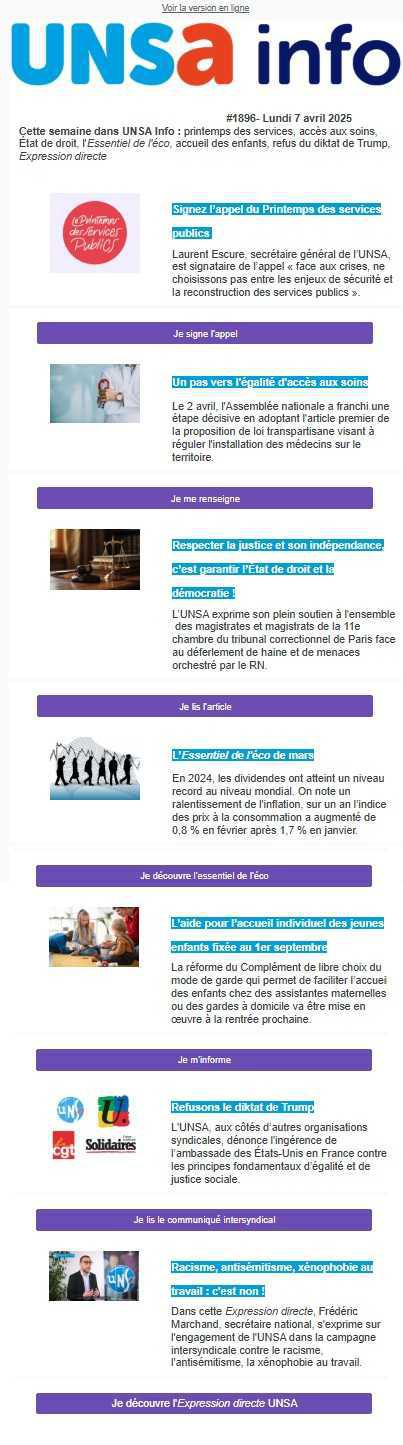 UNSa Info du 7 avril 2025