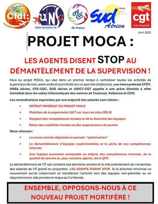 PROJET MOCA : LES AGENTS DISENT STOP AU DÉMANTÈLEMENT DE LA SUPERVISION !
