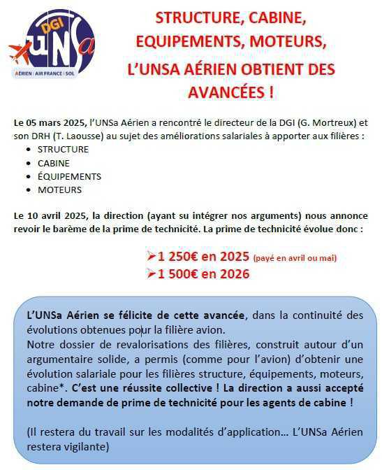 Filière DGI - L'UNSa Aérien obtient des avancées
