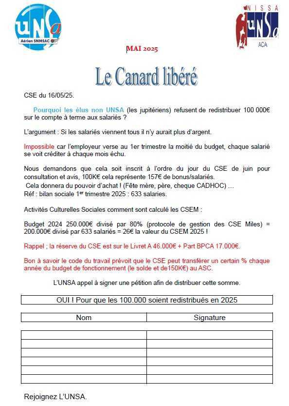 Pétition pour une juste répartition du budget des ASC