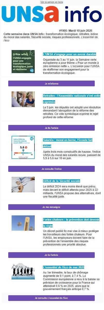 UNSa Info du 10 juin 2025