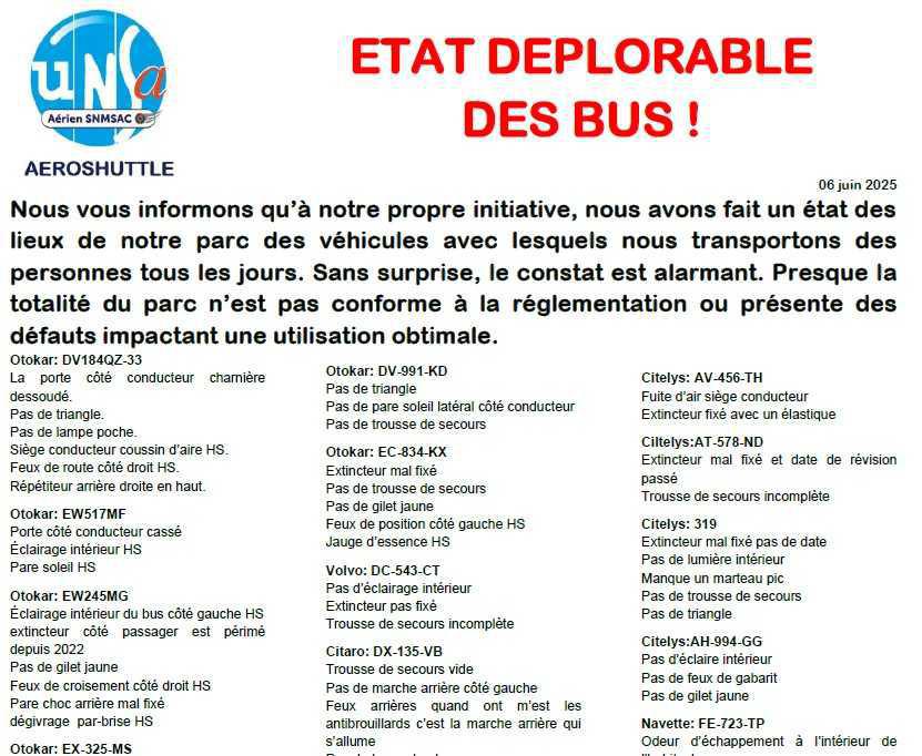 Etat déplorable des BUS !