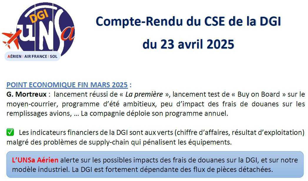 Compte-Rendu du CSE de la DGI du 23 avril 2025