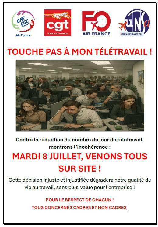 Intersyndicale: TOUCHE PAS À MON TÉLÉTRAVAIL !