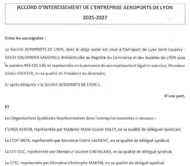 ACCORD D'INTERESSEMENT 2025-2027