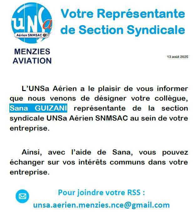 Une nouvelle Représentante de section syndicale