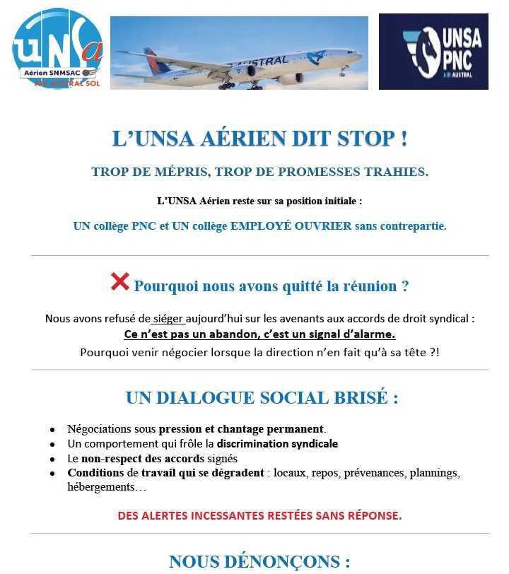L'UNSa Aérien dit stop !