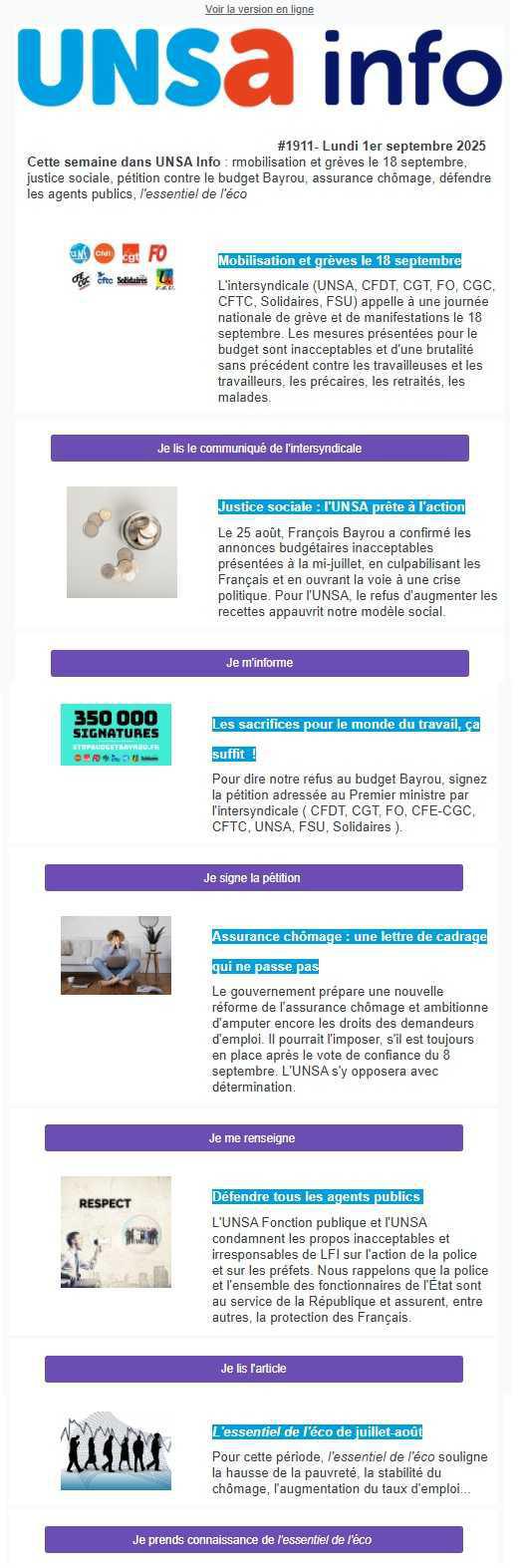 UNSa info du 1er septembre
