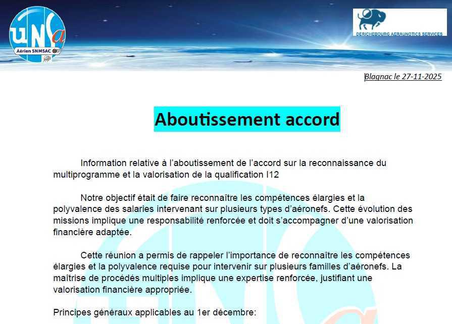 Aboutissement d'un accord "reconnaissance multiprogramme"