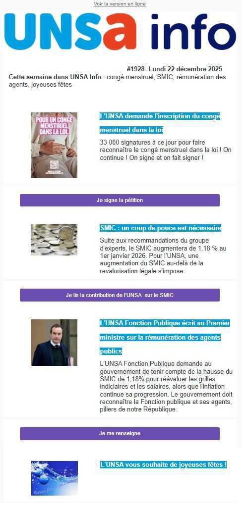 UNSa Info du 22 décembre 2025
