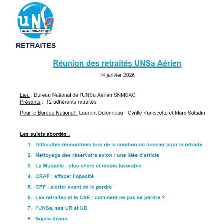 CR réunion Section du 14 janvier 2026