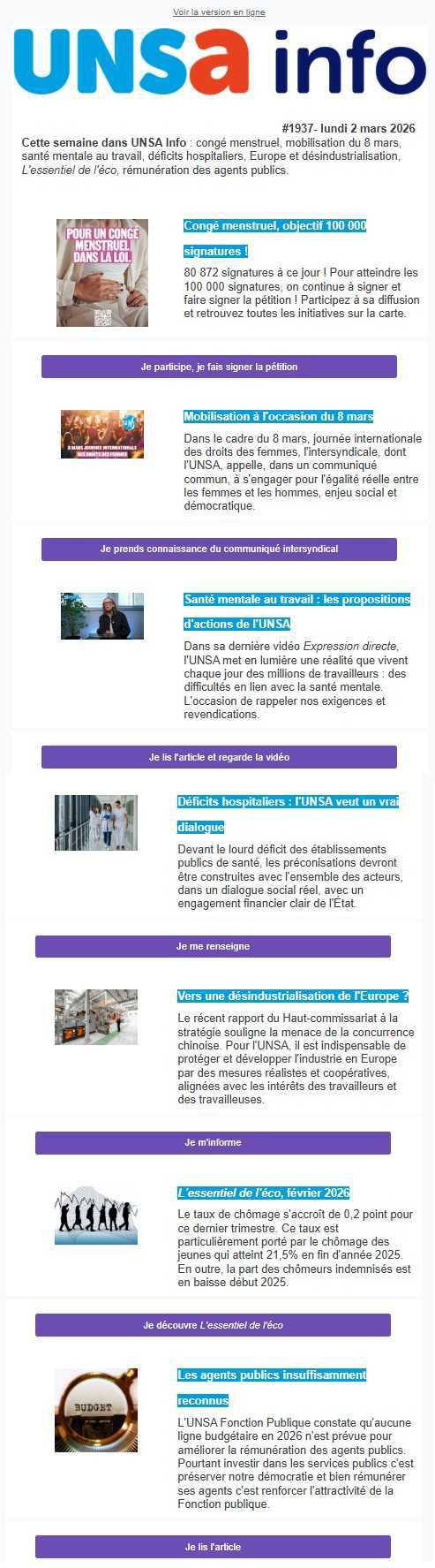 UNSa Info du 02 mars 2026