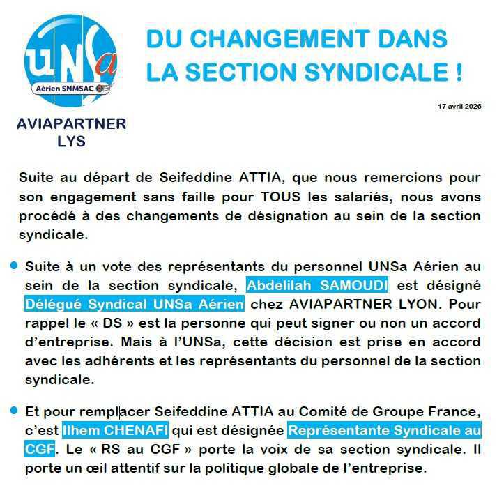 Du changement dans la section