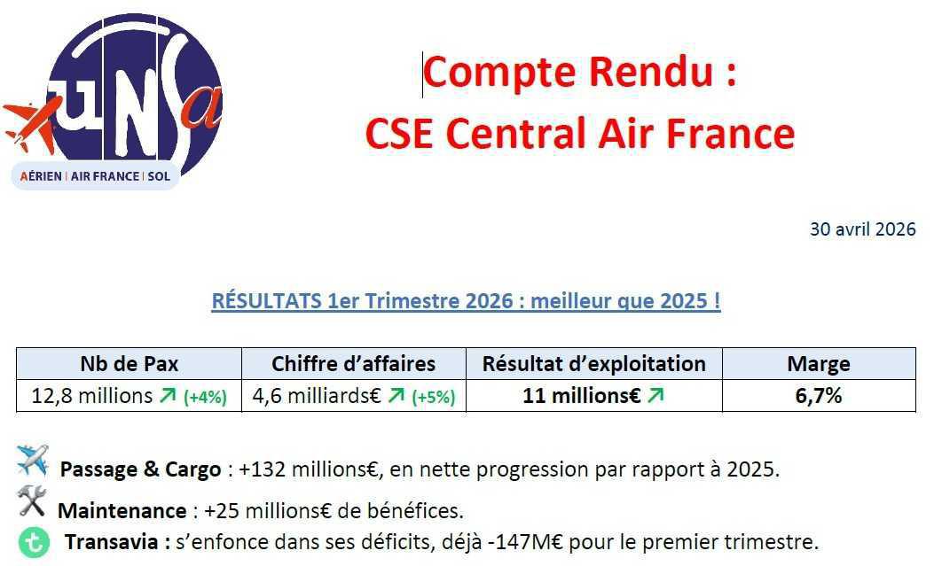 CSE Central - cr de la session du 30 avril