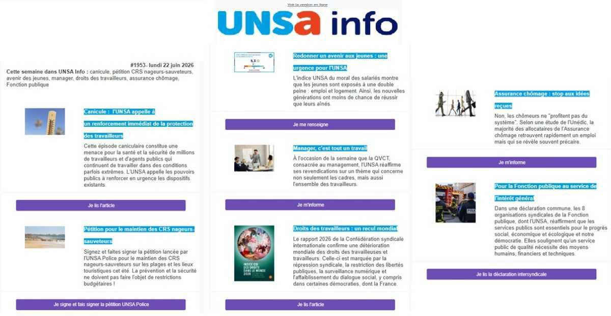 UNSa info du 22 juin 2026