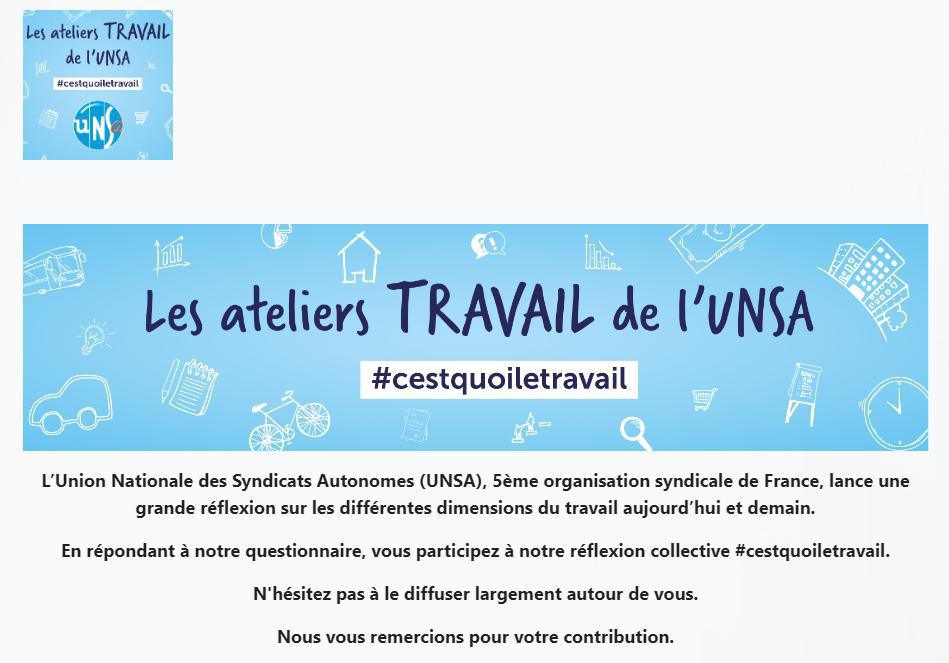 Les ateliers travail de l'UNSA : c'est quoi le travail ?