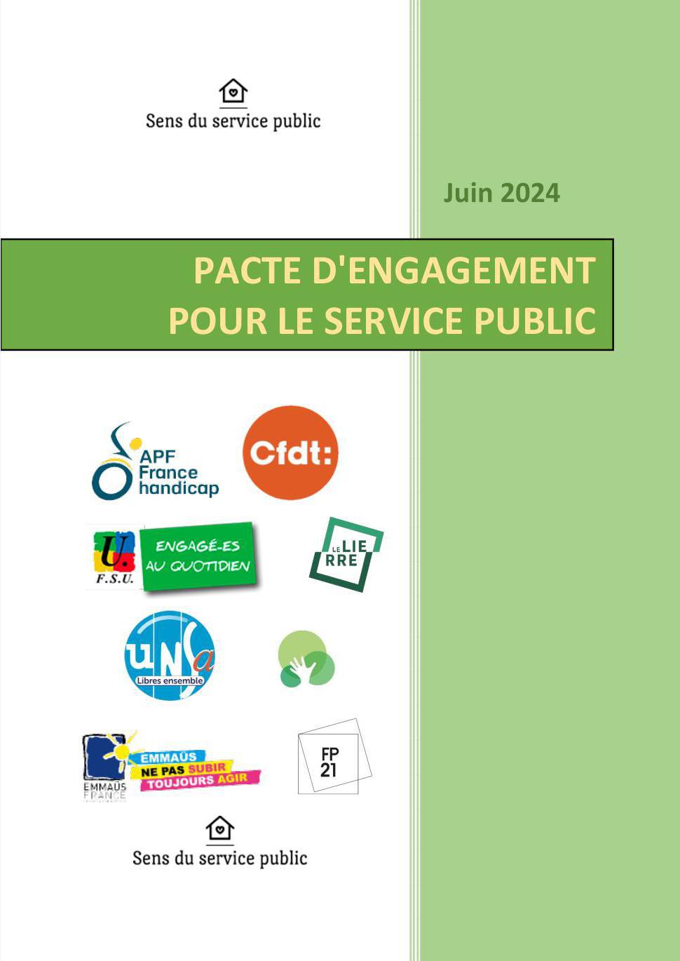 L'UNSA cosignataire du pacte d'engagement pour le service public