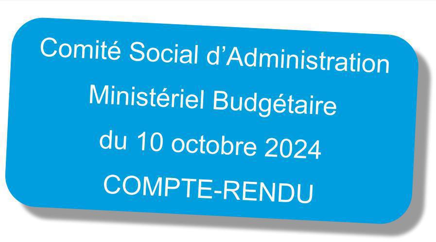 Compte-rendu du Comité Social d'Administration budgétaire du 10 octobre 2024 Compte-rendu du Comité Social d'Administration budgétaire du 10 octobre 2024