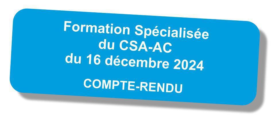 Compte-rendu de la FS du CSA "Administration Centrale" du 16 décembre 2024 Compte-rendu de la FS du CSA "Administration Centrale" du 16 décembre 2024