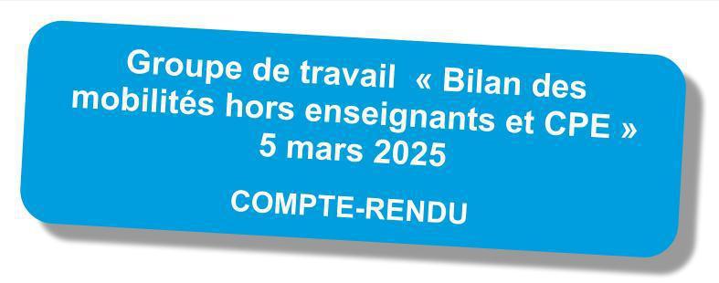 Compte-rendu du GT "bilan des mobilités hors enseignants et CPE" du 5 mars 2025
