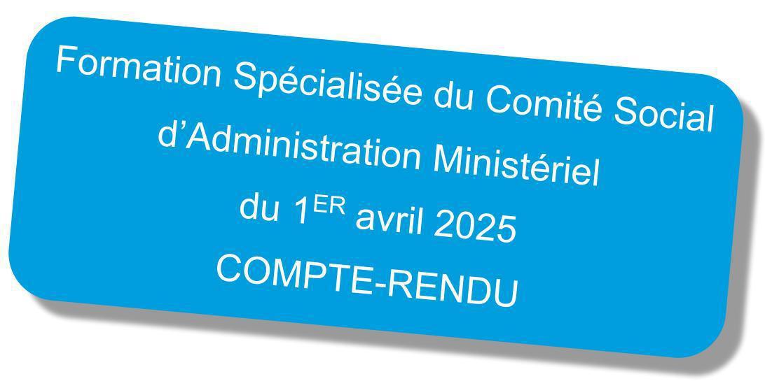Compte-rendu de la formation spécialisée du CSA Ministériel du 1er avril 2025 Compte-rendu de la formation spécialisée du CSA Ministériel du 1er avril 2025