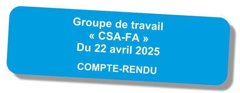Compte-rendu du GT du CSA Forêt-Agriculture du 22 avril 2025 Compte-rendu du GT du CSA Forêt-Agriculture du 22 avril 2025
