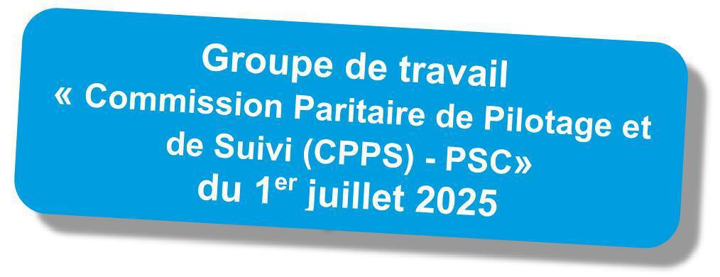 Compte-rendu du GT "Commission paritaire de pilotage et de suivi -PSC (CPPS)" du 1er juillet 2025