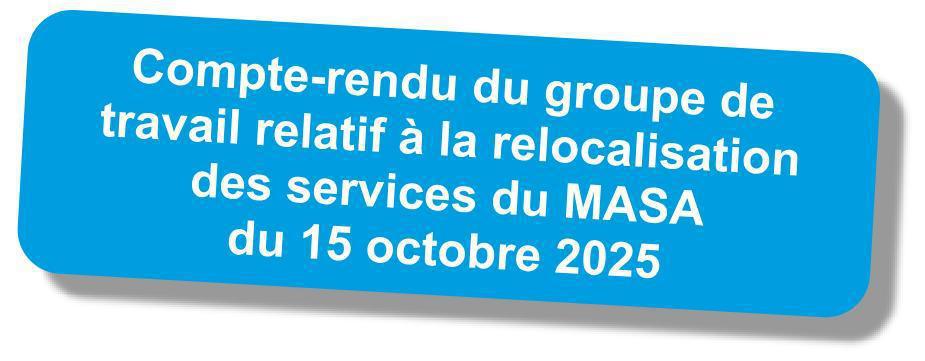 Compte-rendu du GT "relocalisation des services du MAASA" du 15 octobre 2025 Compte-rendu du GT "relocalisation des services du MAASA" du 15 octobre 2025