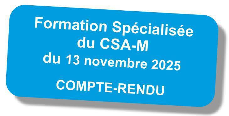 Compte-rendu de la formation spécialisée du CSA-M du 13 novembre 2025