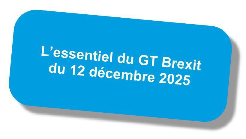 L'essentiel du groupe de travail "BREXIT" du 12 décembre 2025 L'essentiel du groupe de travail "BREXIT" du 12 décembre 2025