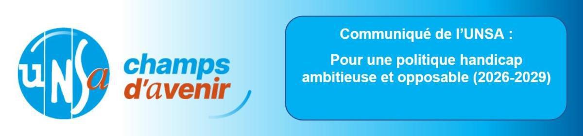 Communiqué de l’UNSA : Pour une politique handicap ambitieuse et opposable (2026-2029)