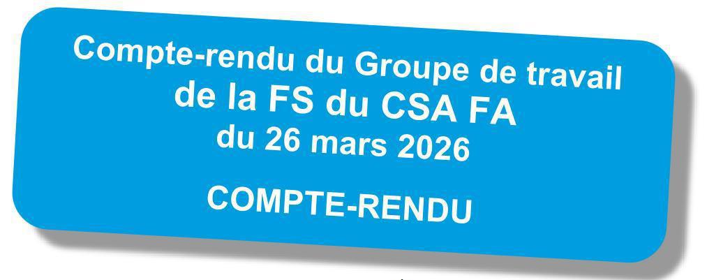 Compte-rendu du GT de la FS du CSA Forêt-Agriculture du 